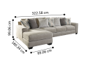 Kenedy 4 Seater Modular Fabric Sofa with Chaise